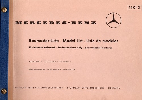 Mercedes benz baumuster - benz, liste